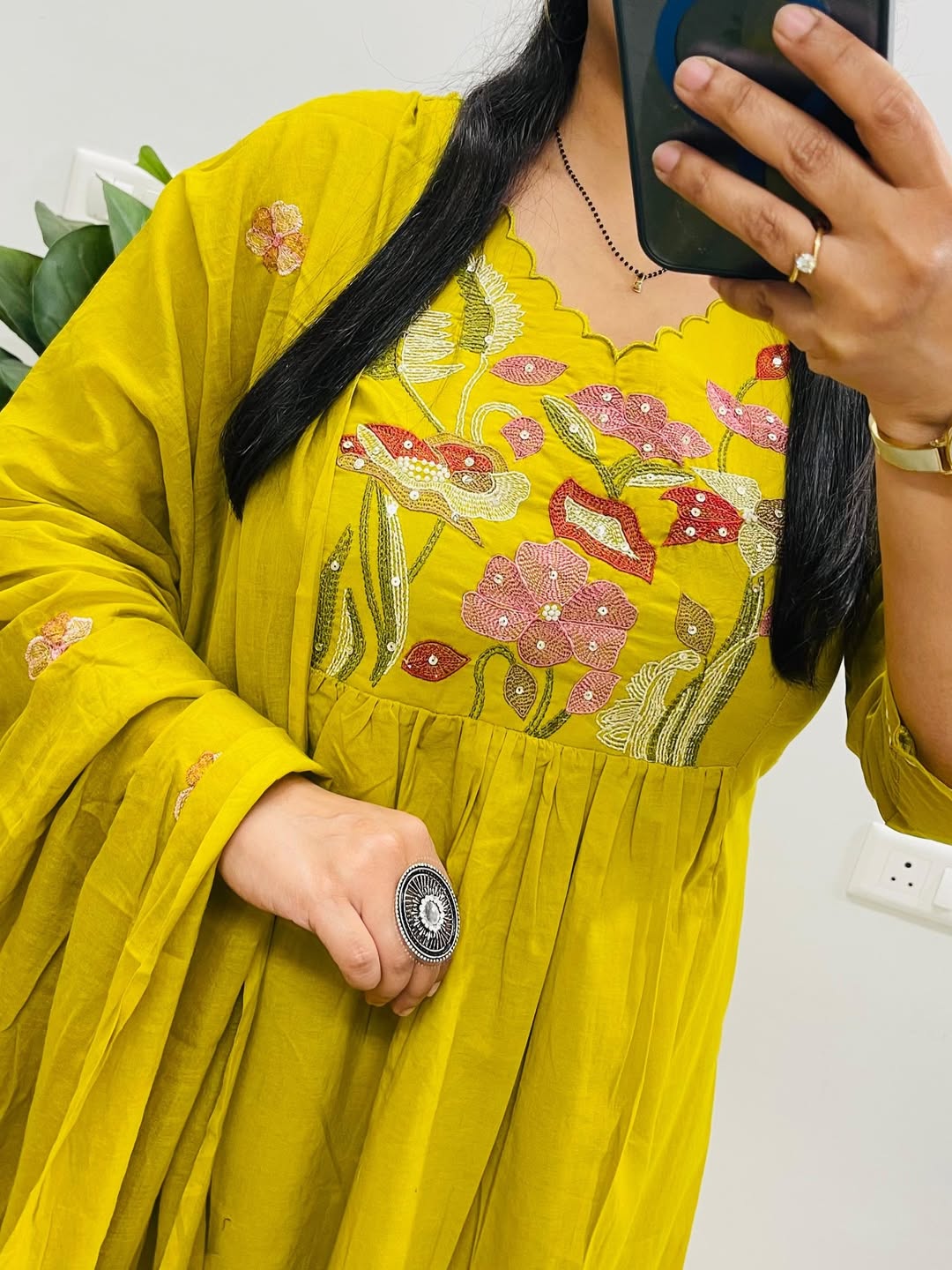 Jaipur Bandhej Yellow Embroidered Kurta Set With Dupatta – Festive Ethnic Wear