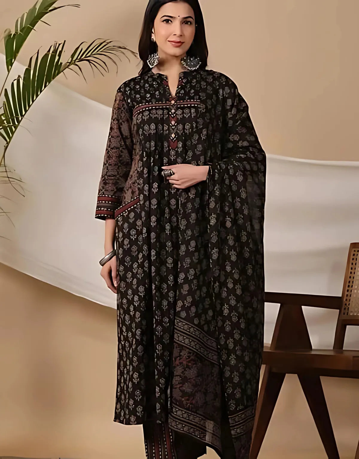 Jaipur Bandhej Anarkali Kurta Set With Dupatta Set For Women